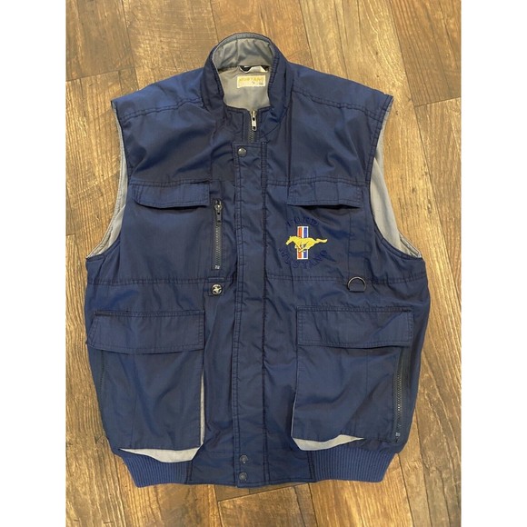 Vintage Ford Mustang Navy Blue by M XL Puffer Vest